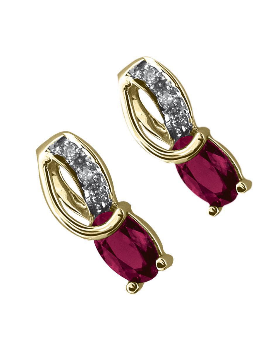 Aretes de oro con acabado brillante rubí 3