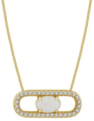 Collar ovalado Stackis de oro 14 K