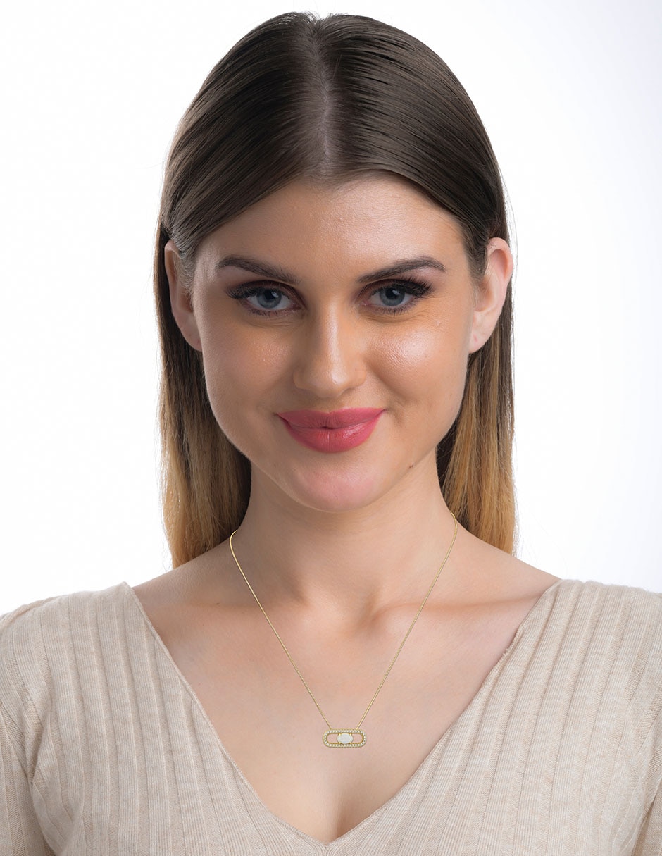 Collar ovalado de oro 14 K