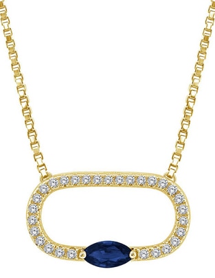 Collar de ovalado Esperanza de oro 14 K