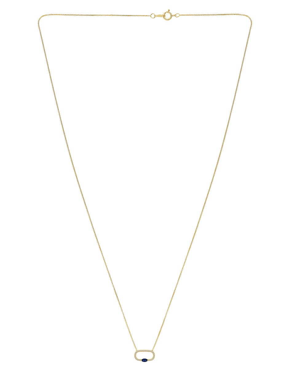 Collar de ovalado Esperanza de oro 14 K 2