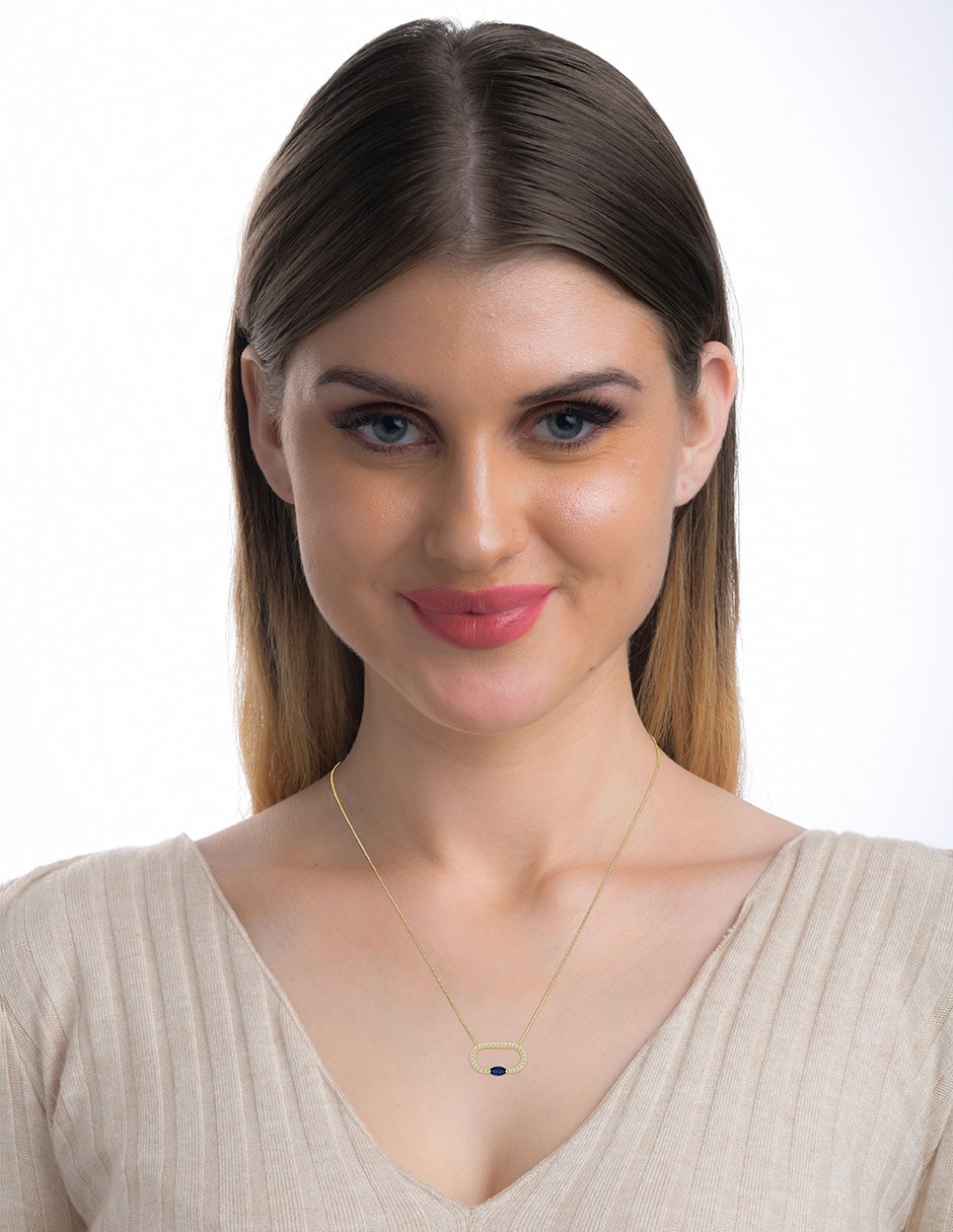 Collar de ovalado Esperanza de oro 14 K 3