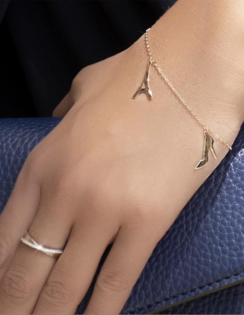 Pulsera de oro 14 K Francia acabado brillante 2