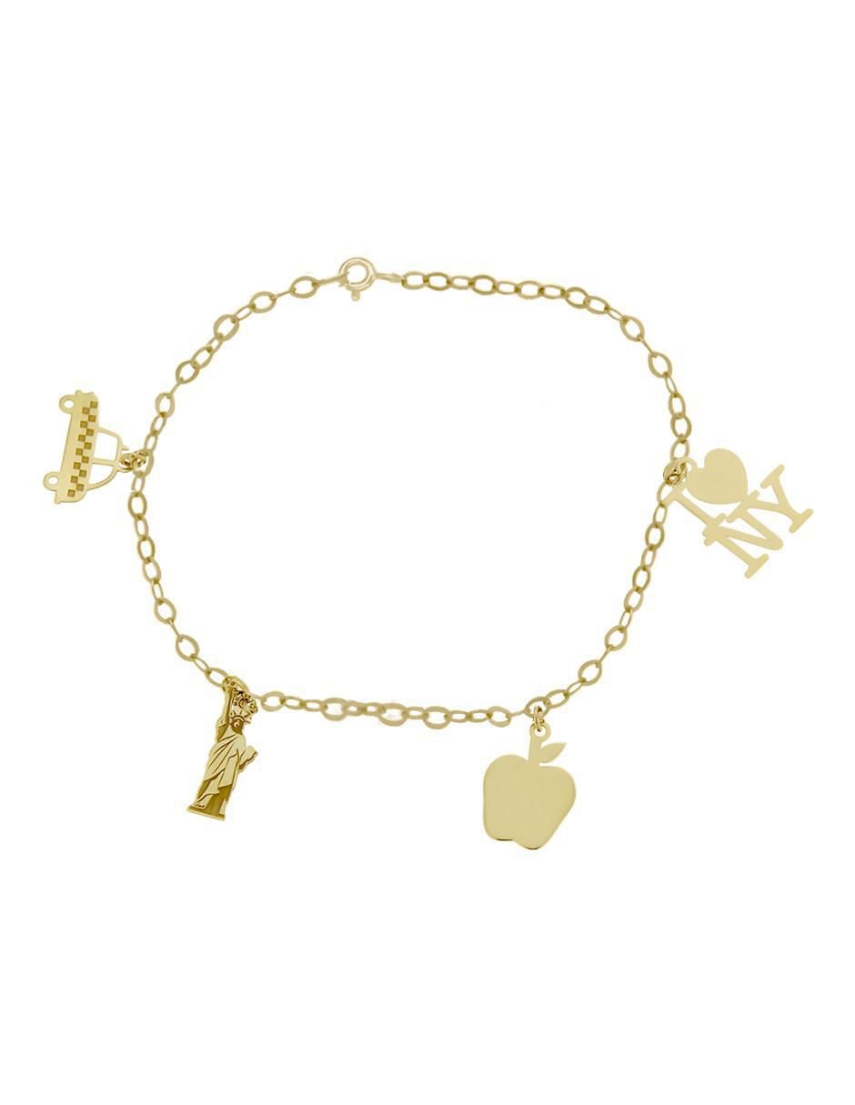 Pulsera de oro 14 K Paisaje New York acabado brillante Pulsera de oro 14 K Paisaje New York acabado brillante