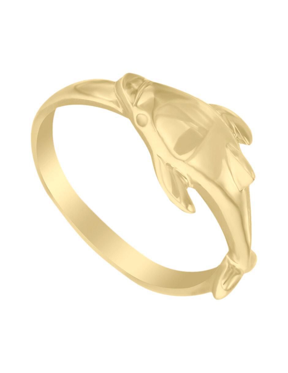 Anillo redondo Delf 14 k de oro amarillo brillante 3