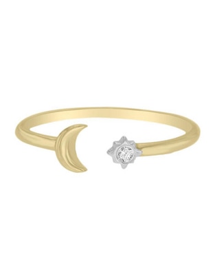 Anillo redondo Fantasy Sky 14 k de oro amarillo diamante brillante Anillo redondo Fantasy Sky 14 k de oro amarillo diamante brillante