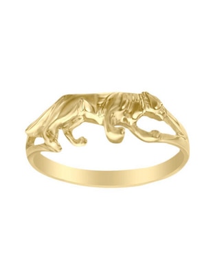 Anillo redondo Pantera 14 k de oro amarillo brillante Anillo redondo Pantera 14 k de oro amarillo brillante