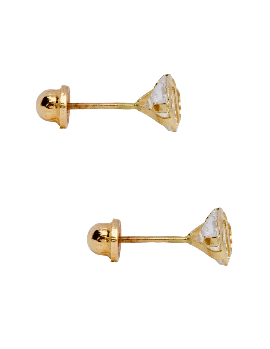 Broqueles de corazón Casal de oro con acabado brillante zirconia 2