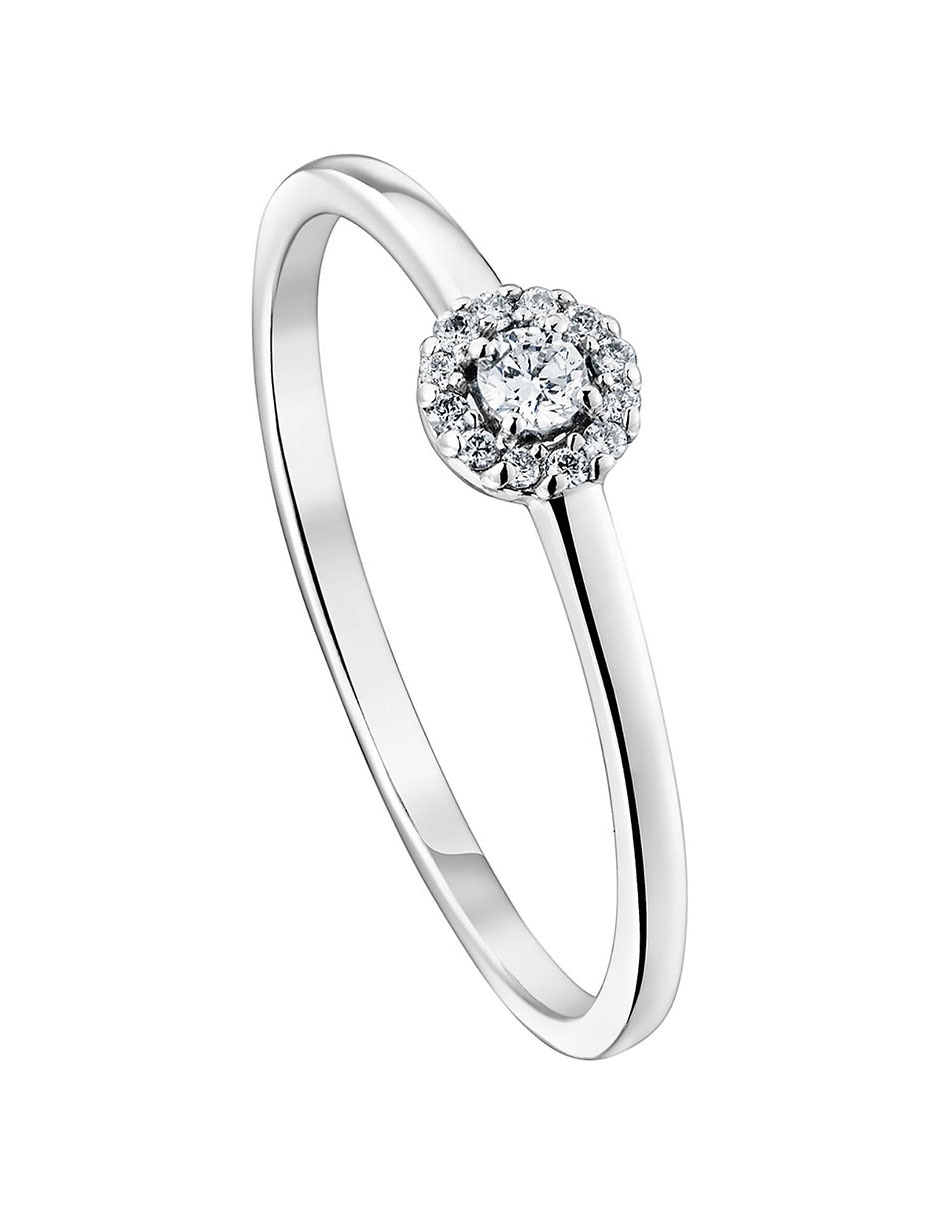 Anillo redondo Les Classiques 18 k de oro blanco diamante brillante 2