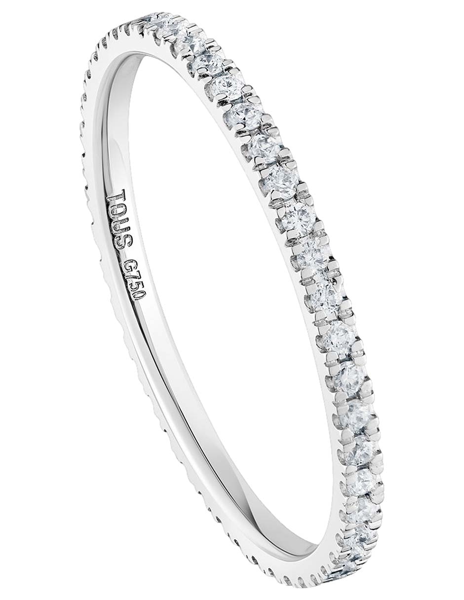 Anillo redondo Les Classiques de oro blanco diamante pavé 2