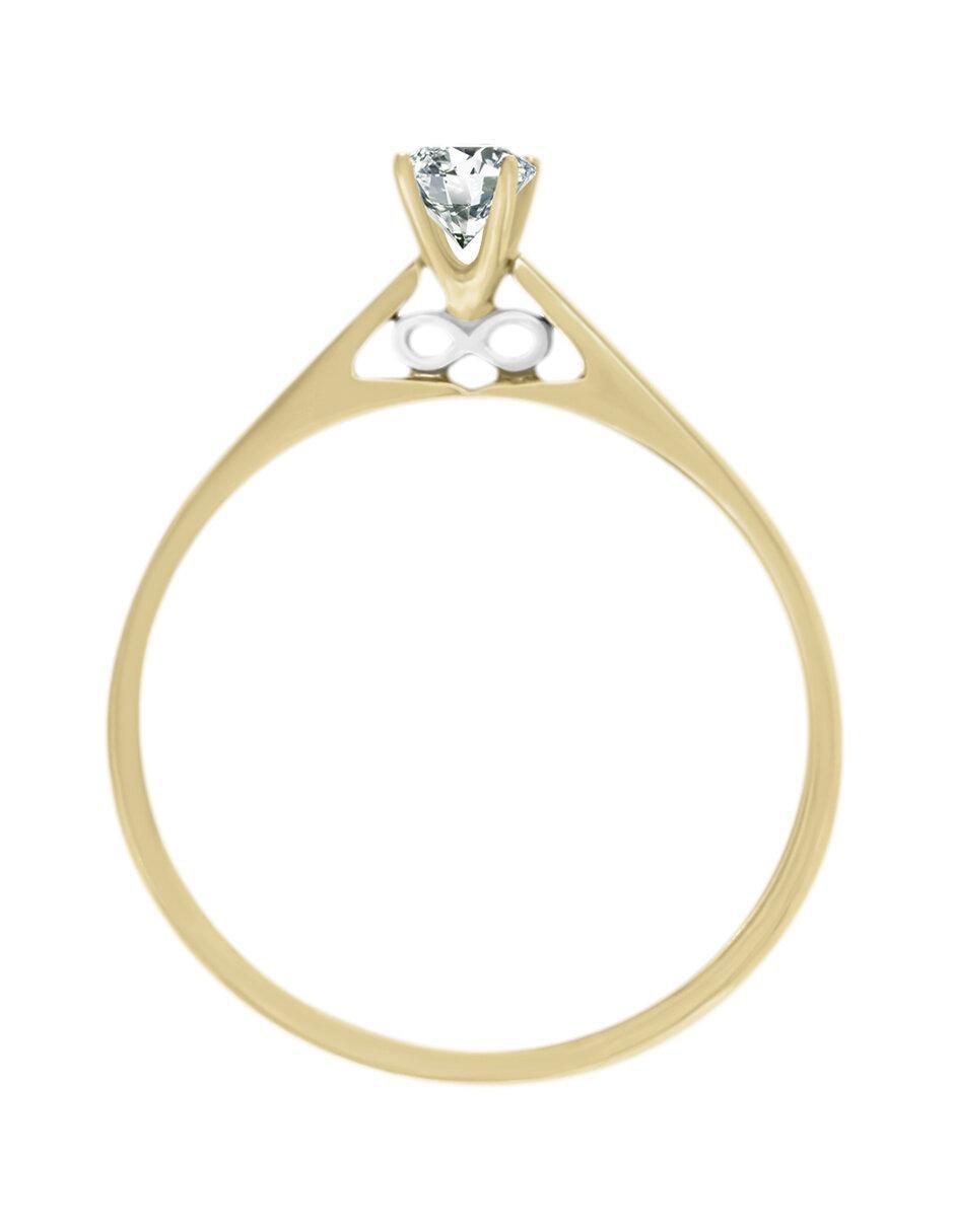Solitario 14 k Danielle diamante 4