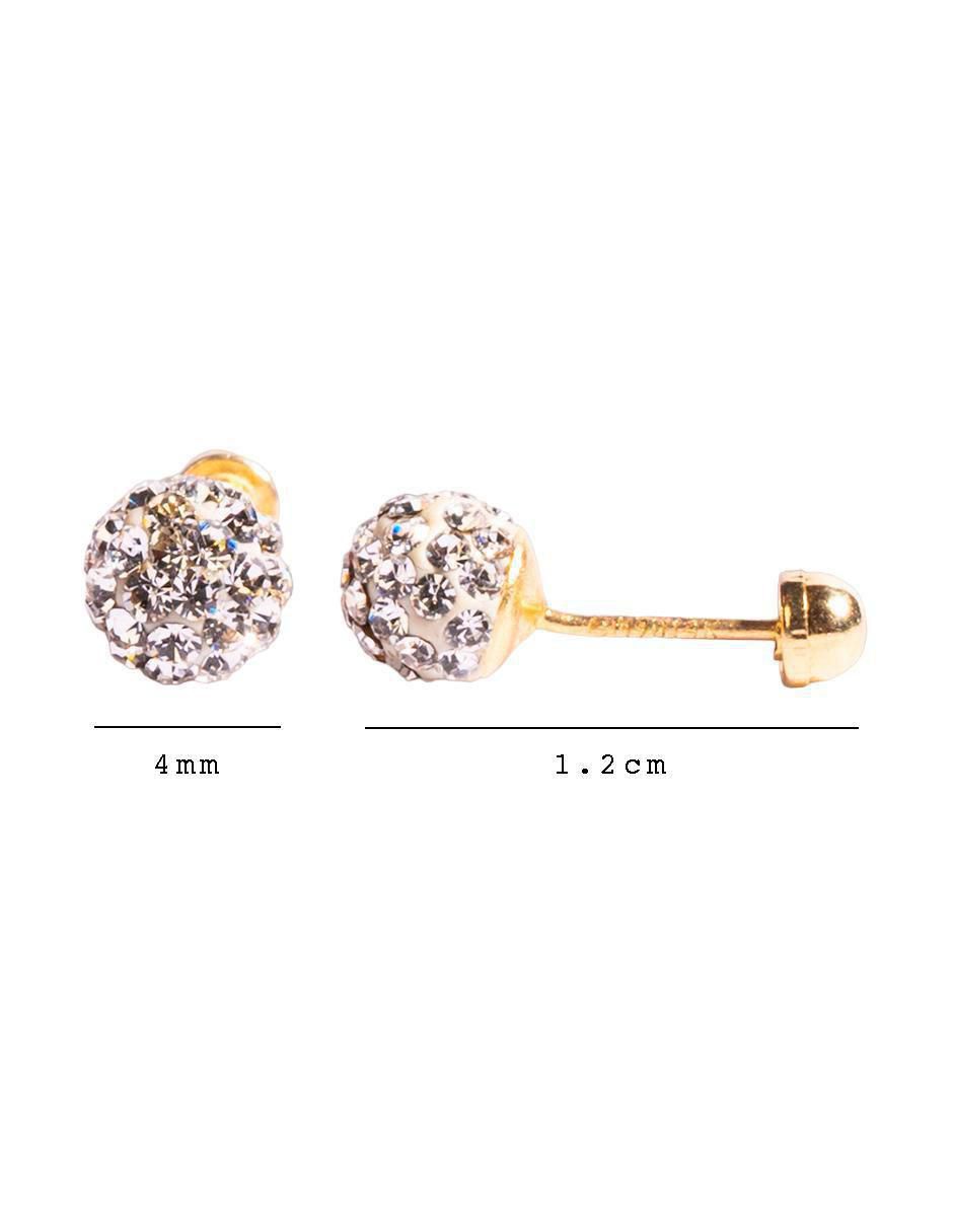 Broqueles redondos Mancini de oro con acabado pavé cristal