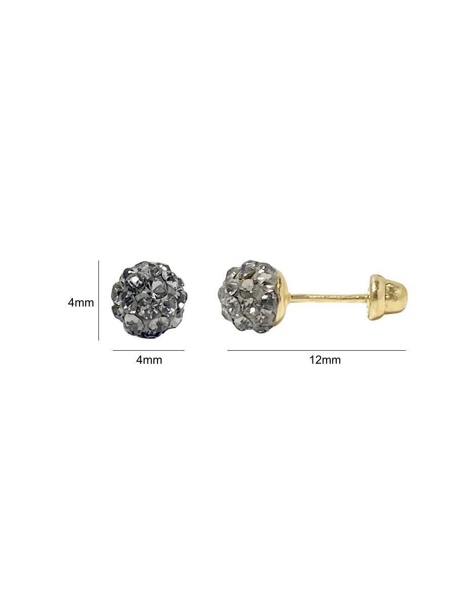 Broqueles redondos de oro con acabado pavé cristal 5