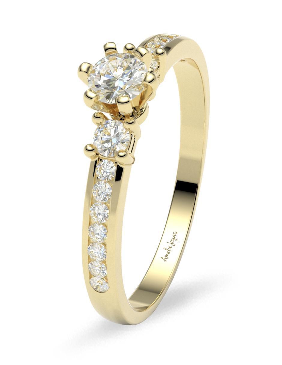 Anillo de compromiso 14 k diamante 4