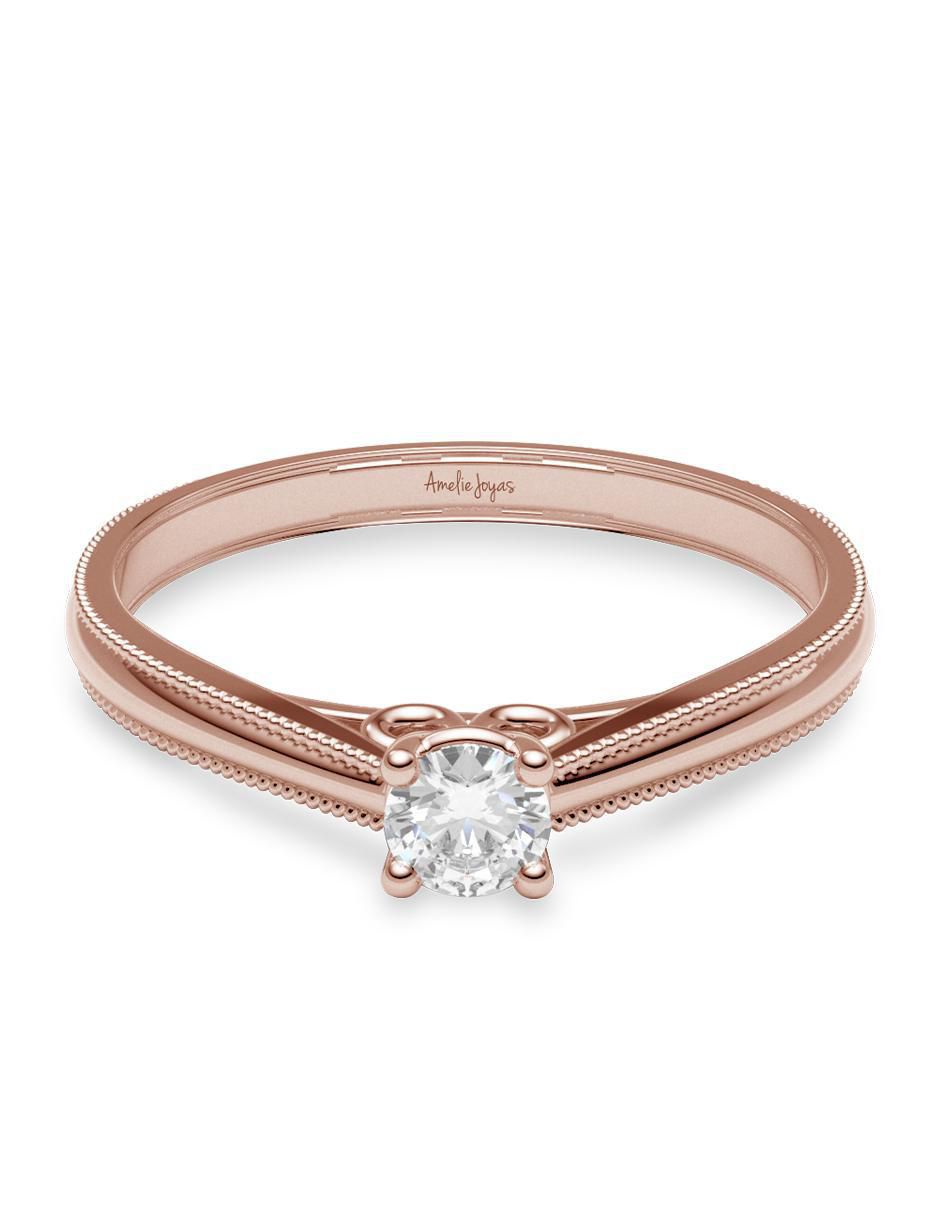 Anillo de compromiso 14 k diamante Anillo de compromiso 14 k diamante