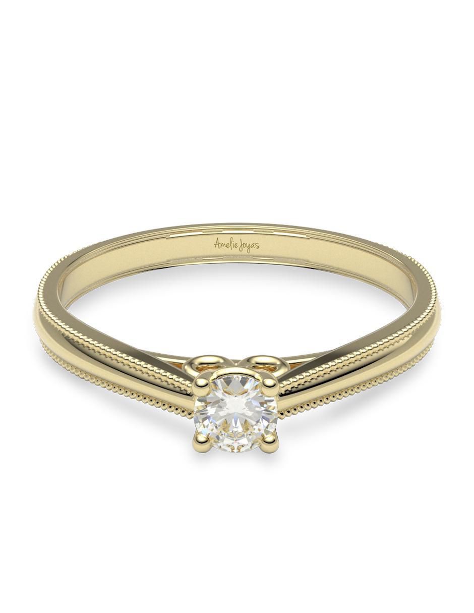 Anillo de compromiso 14 k diamante Anillo de compromiso 14 k diamante