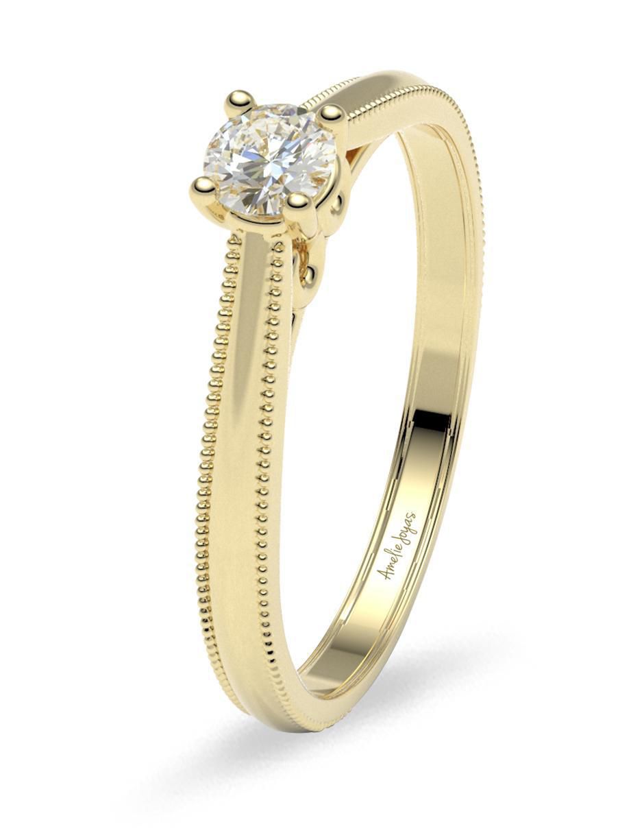 Anillo de compromiso 14 k diamante 3