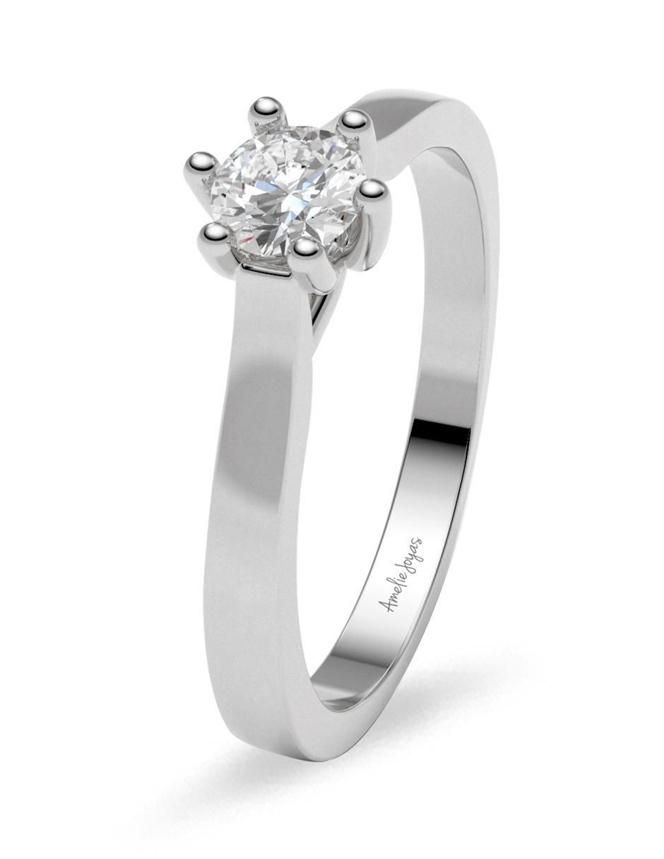 Solitario 14 k diamante 2