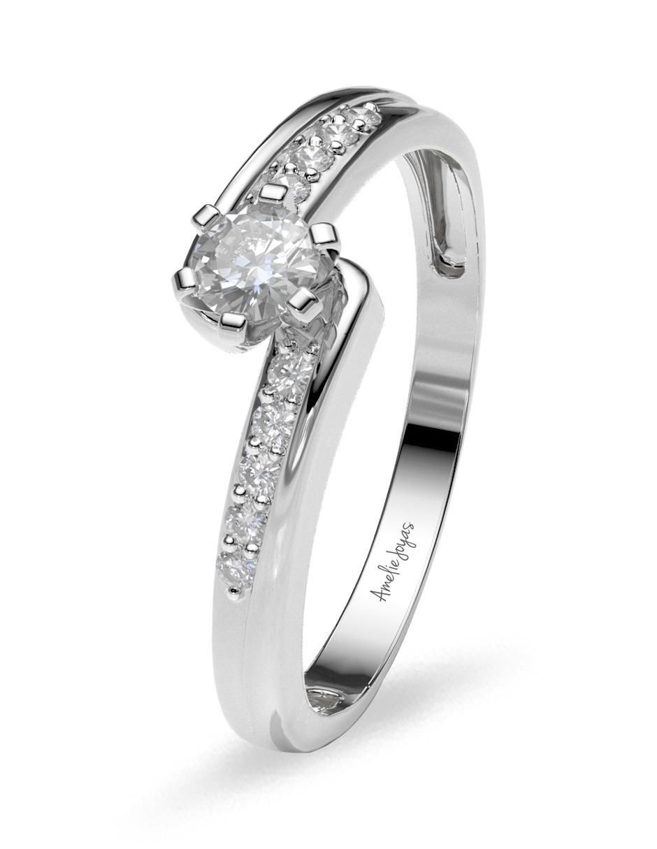Anillo de compromiso 18 k diamante 2