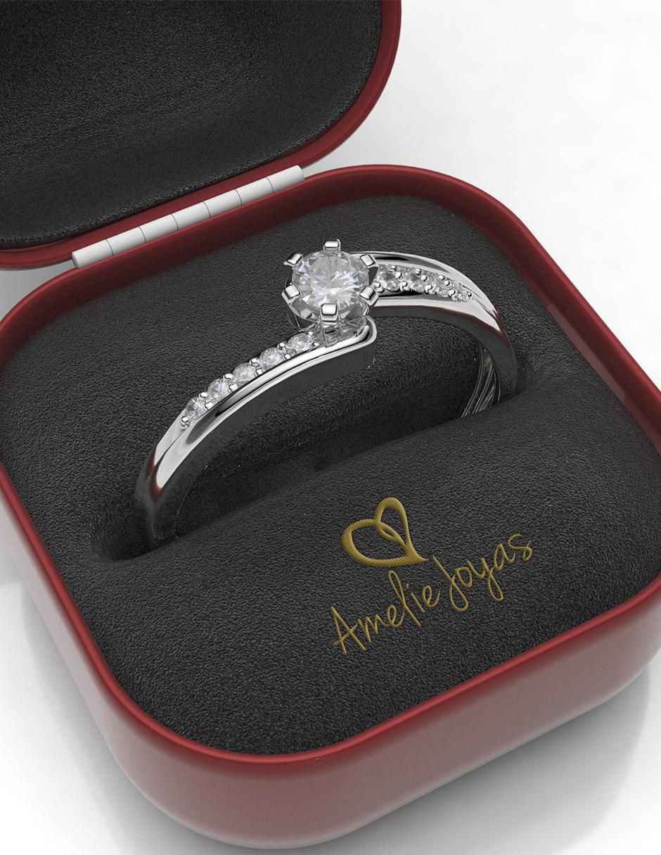 Anillo de compromiso 18 k diamante 4