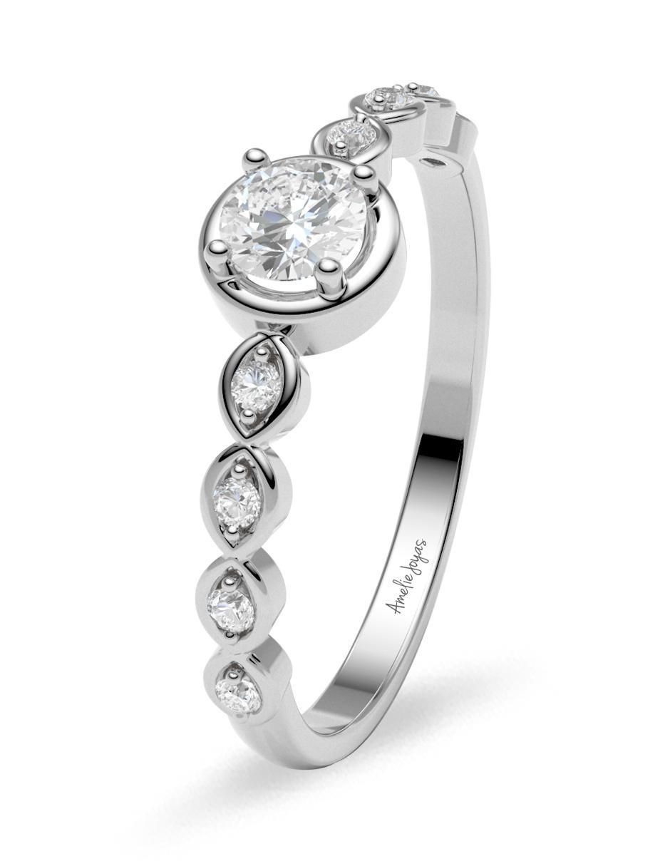 Anillo de compromiso 14 k diamante 2