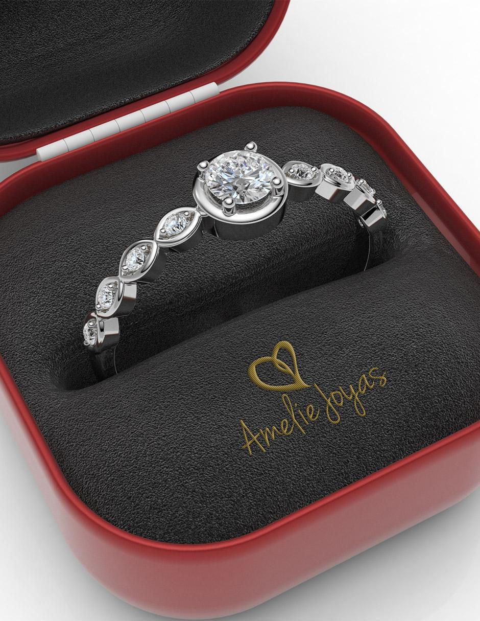 Anillo de compromiso 14 k diamante 4