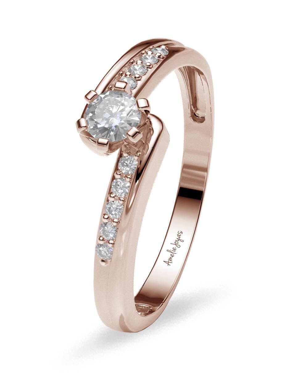 Anillo de compromiso 14 k diamante 2