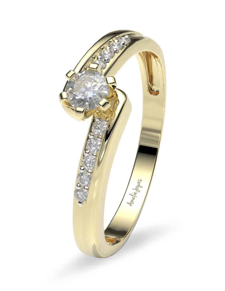 Anillo de compromiso 18 k diamante 3