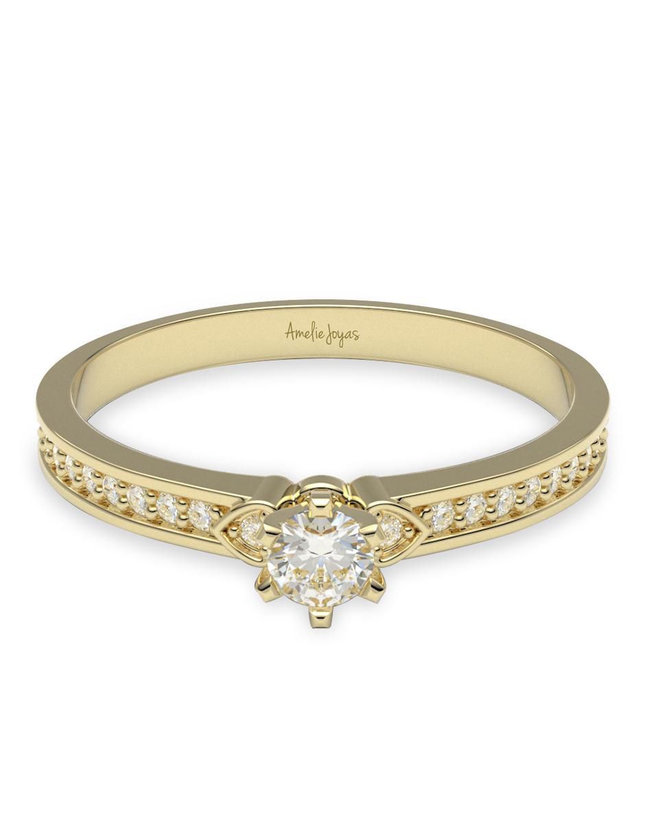 Anillo de compromiso 18 k diamante Anillo de compromiso 18 k diamante