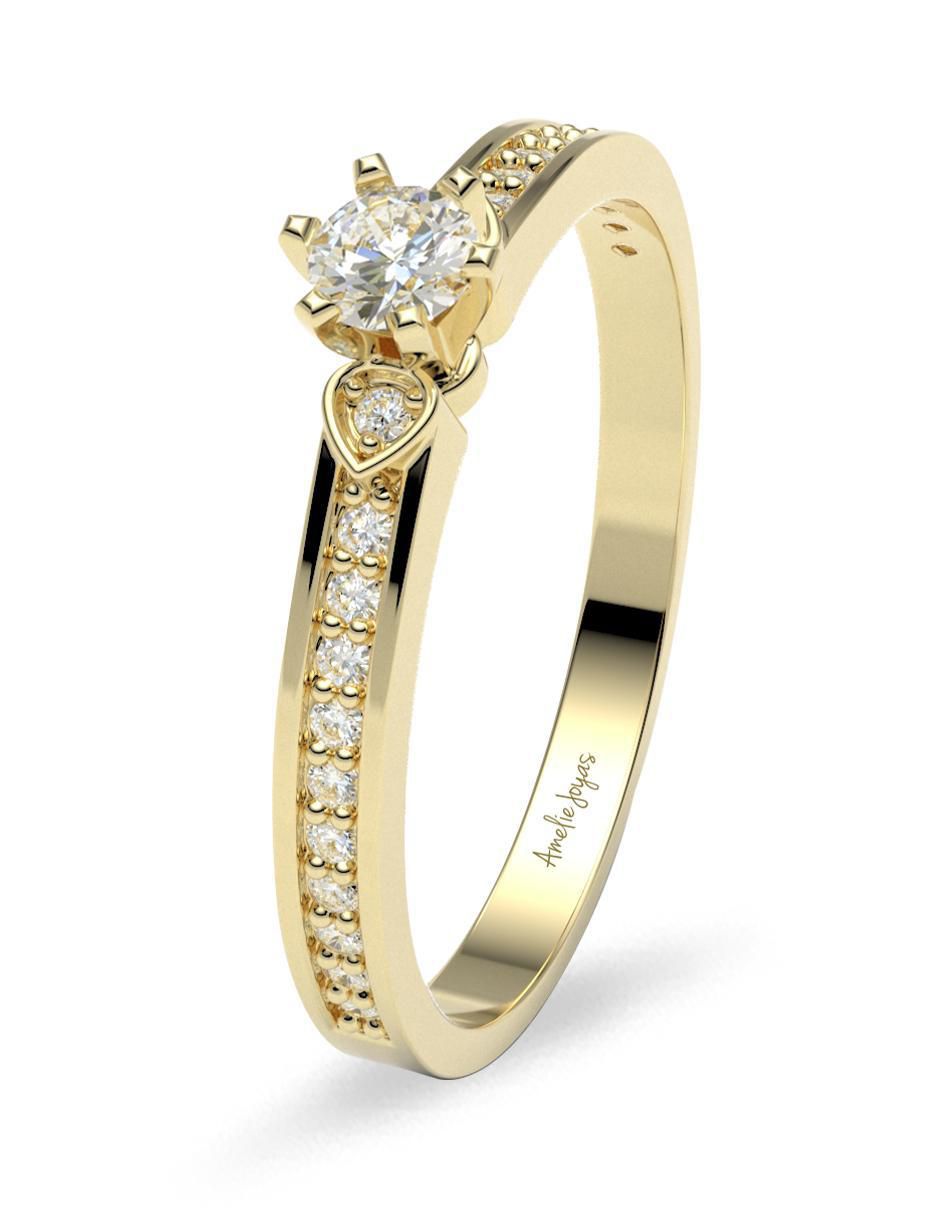 Anillo de compromiso 14 k diamante 4