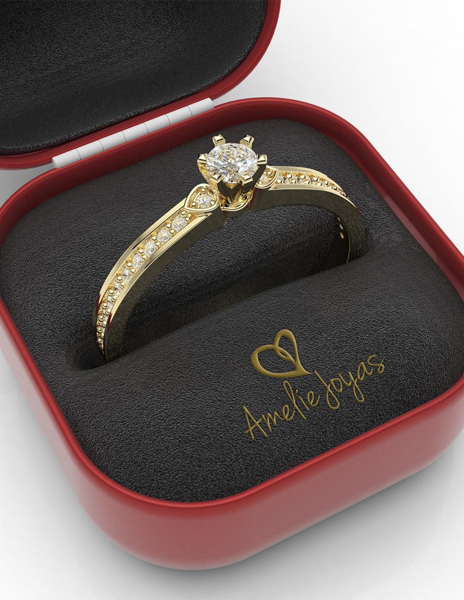 Anillo de compromiso 14 k diamante 2