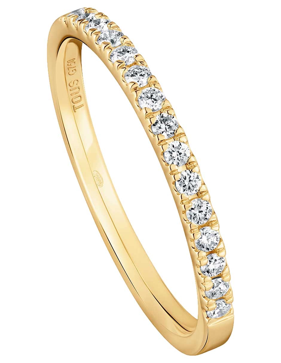 Anillo redondo Les Classiques de oro amarillo diamante brillante 4