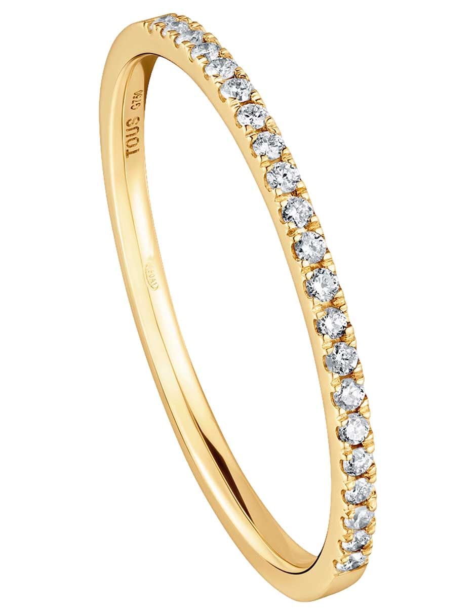 Anillo redondo Les Classiques de oro amarillo diamante brillante 2