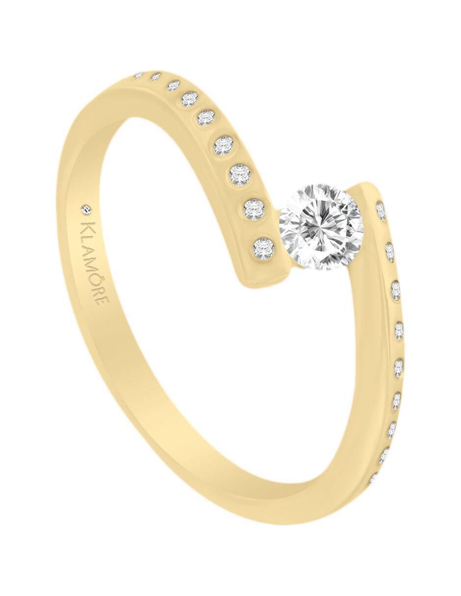 Solitario 14 k Unique diamante 3
