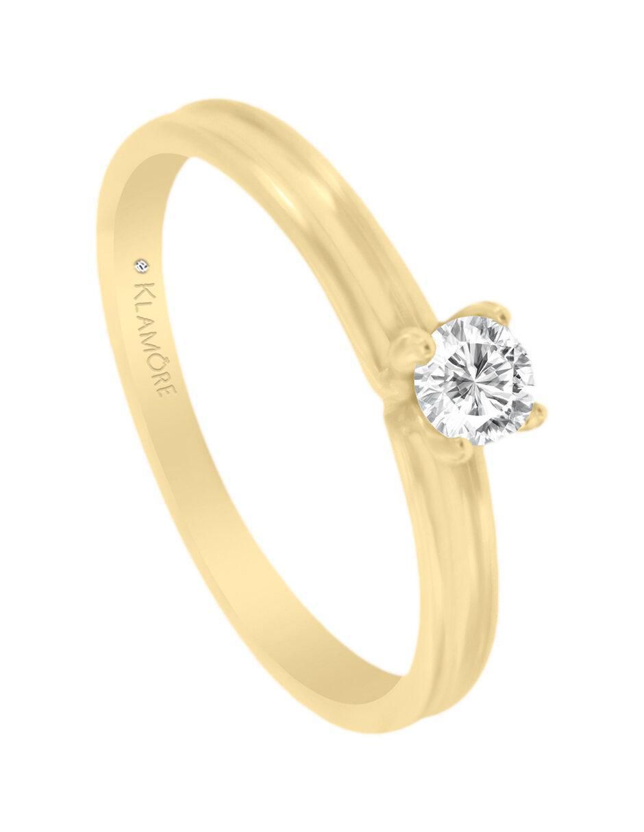 Solitario 14 k Fatme diamante 4