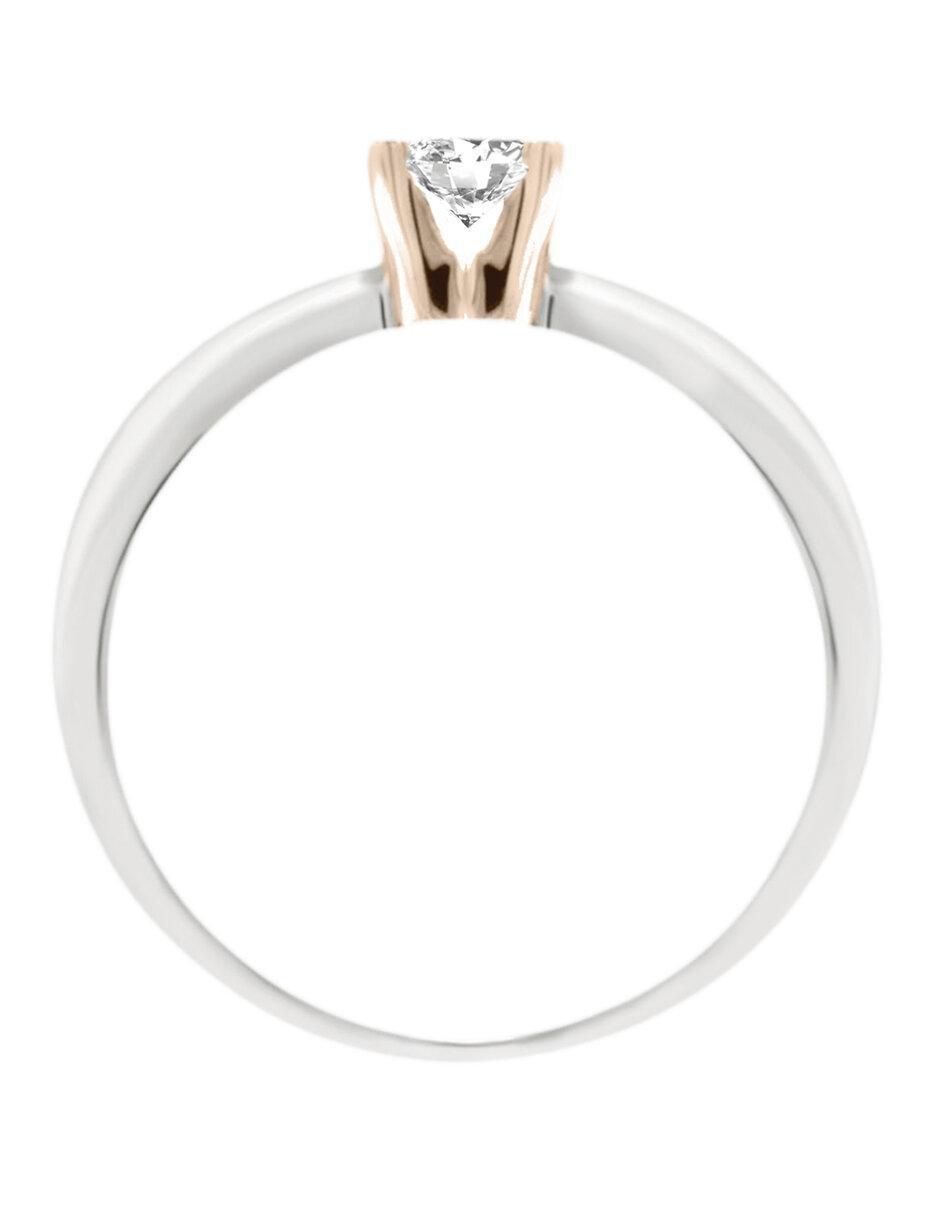 Solitario de oro blanco 14 k Miloro diamante