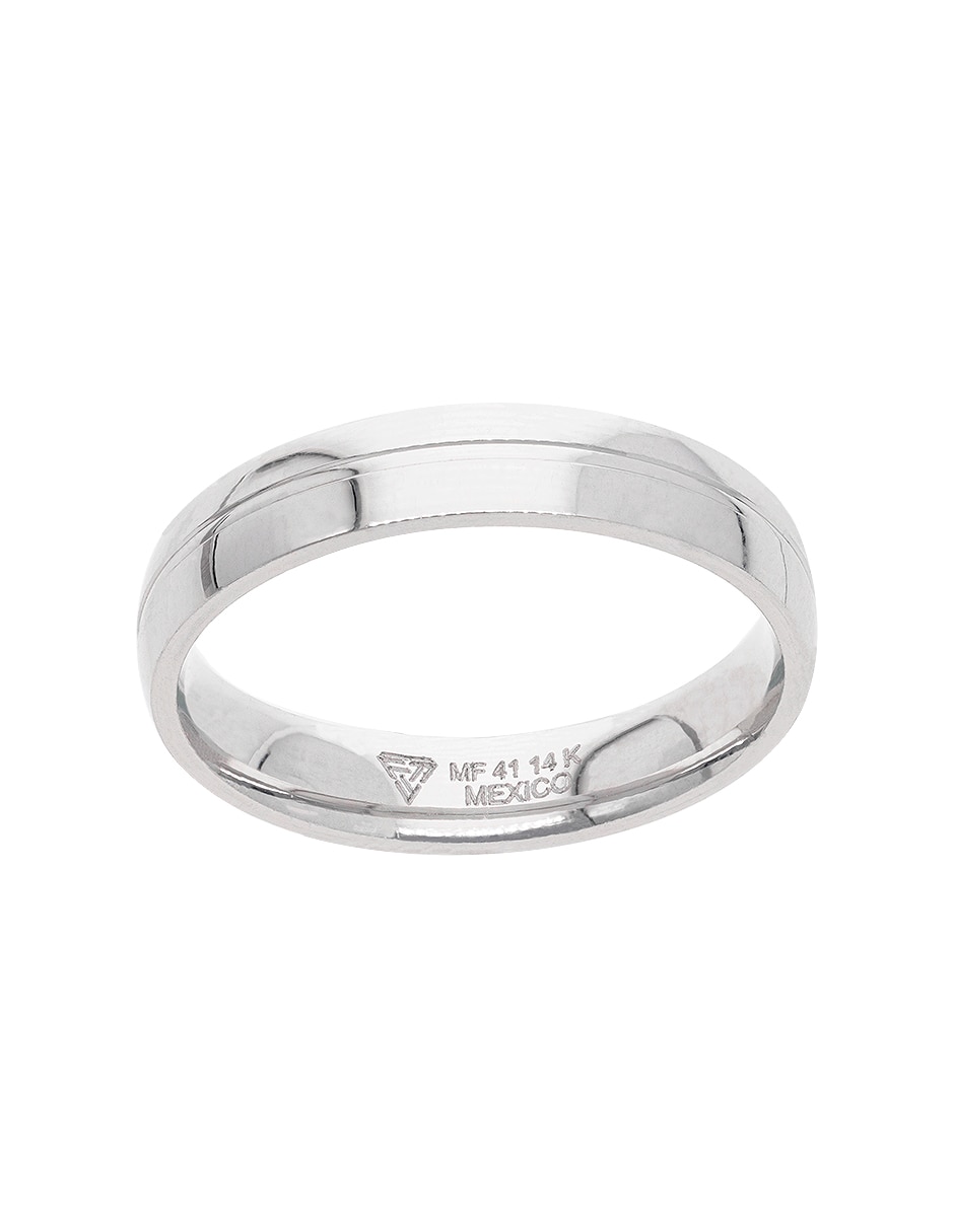 Argolla de oro blanco 14 k Fonelli