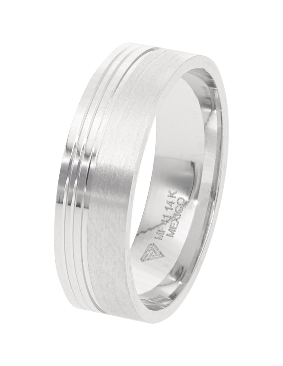 Argolla de oro blanco 14 k