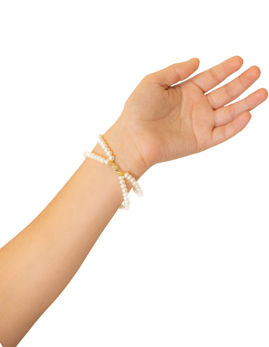 Pulsera de oro con Perla 14 K Pulsera de oro con Perla 14 K