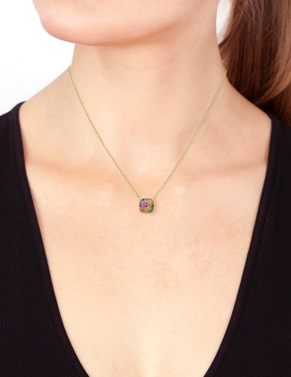 Collar cuadrado de oro 14 K