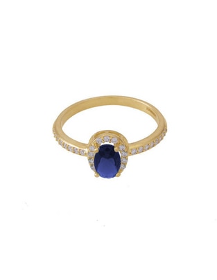 Anillo redondo 10 k de oro amarillo zirconia pulido