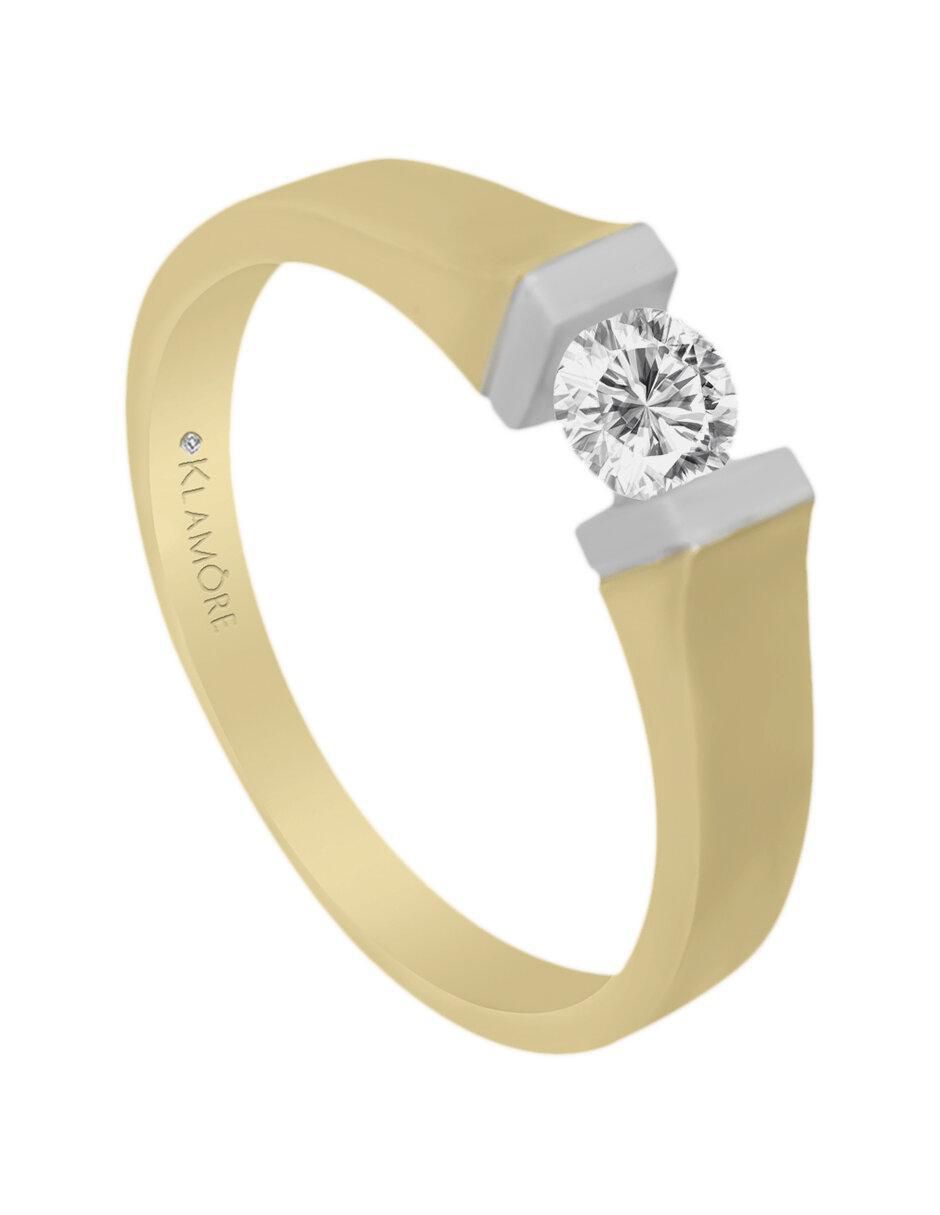 Solitario 14 k Fame diamante 4