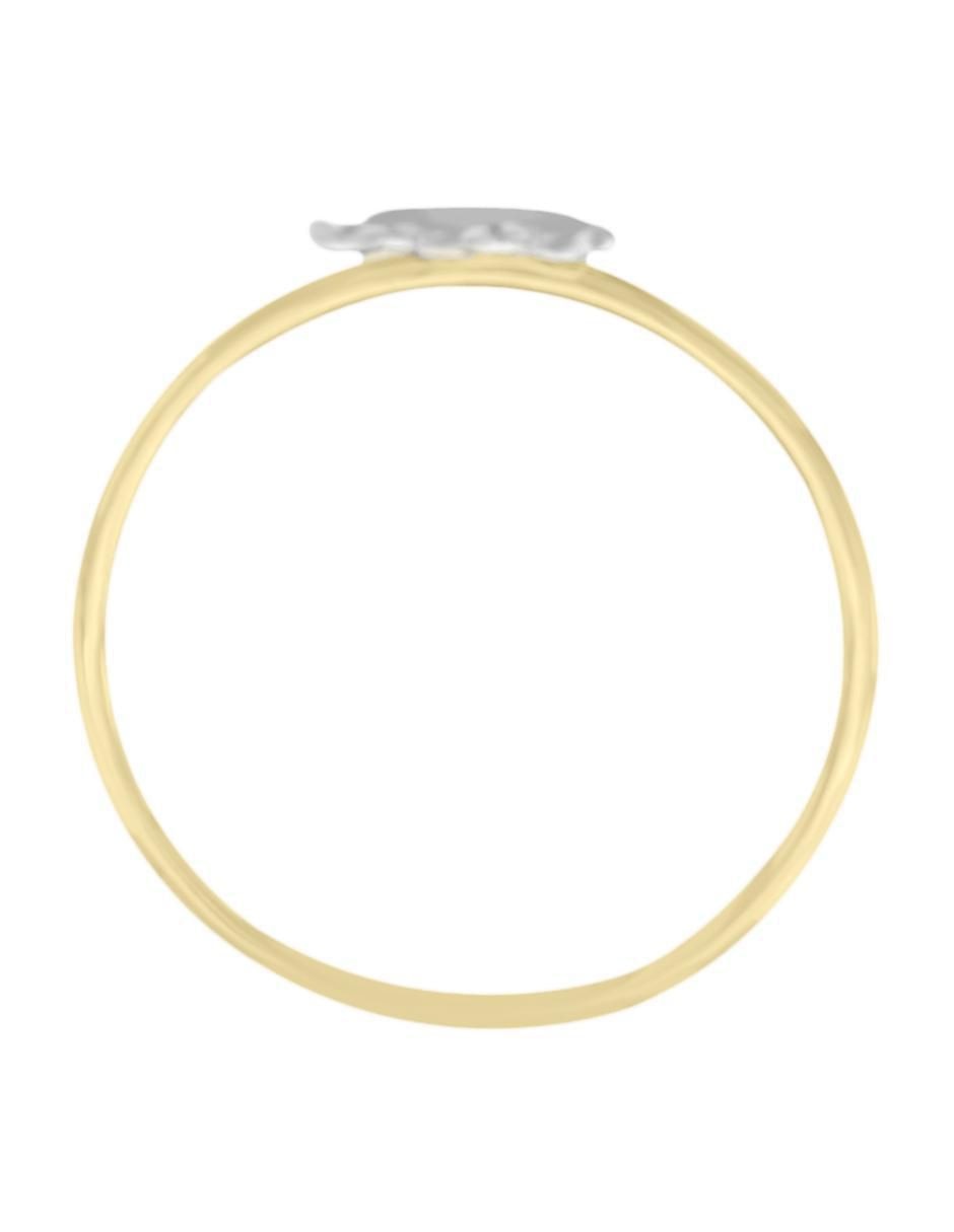 Anillo redondo 14 k de oro brillante 4