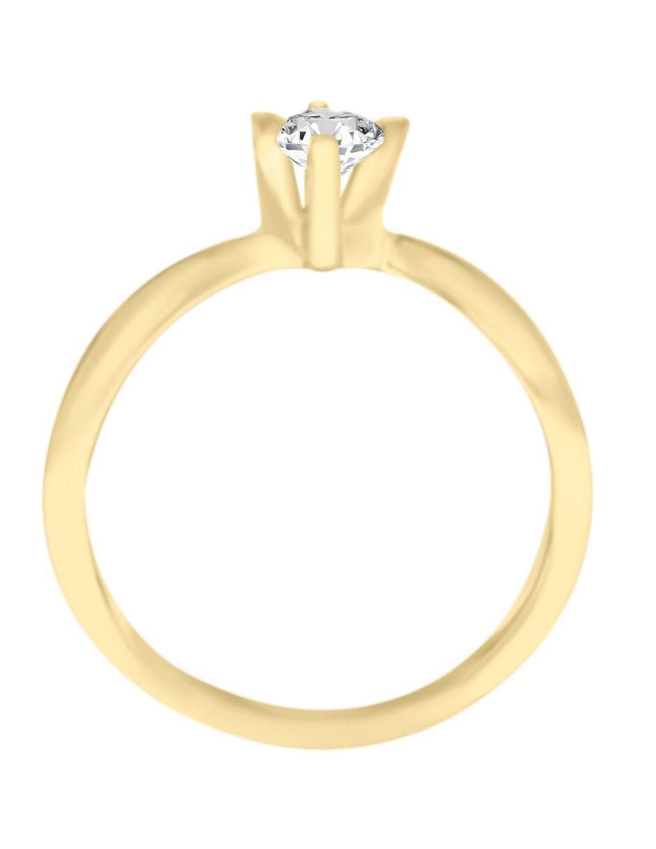 Solitario 14 k Amira diamante 4