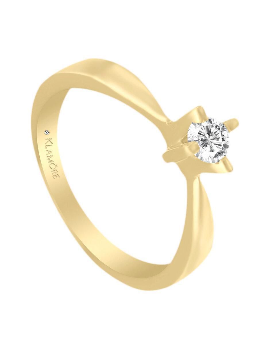 Solitario 14 k Amira diamante 3