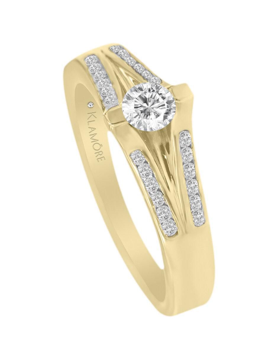 Solitario 14 k Hazel diamante 4