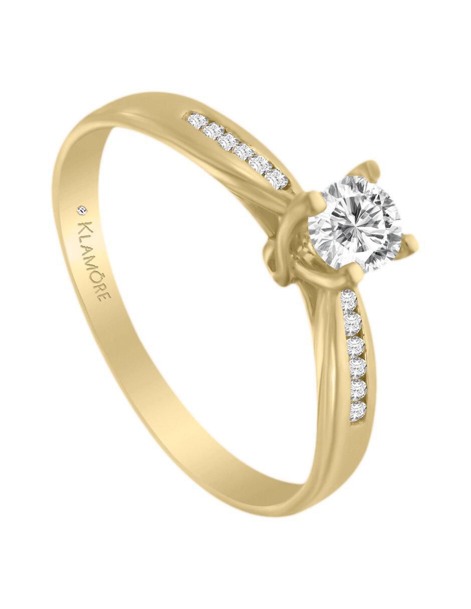 Solitario 14 k Promesse diamante 4