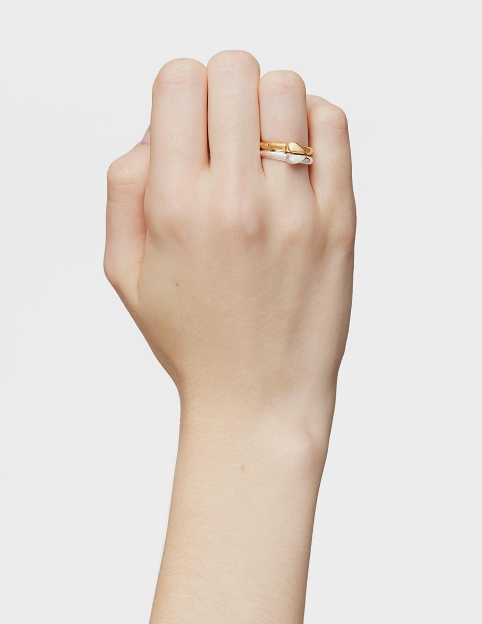 Anillo de corazón Tous My Other Half de plata P 925 baño de oro