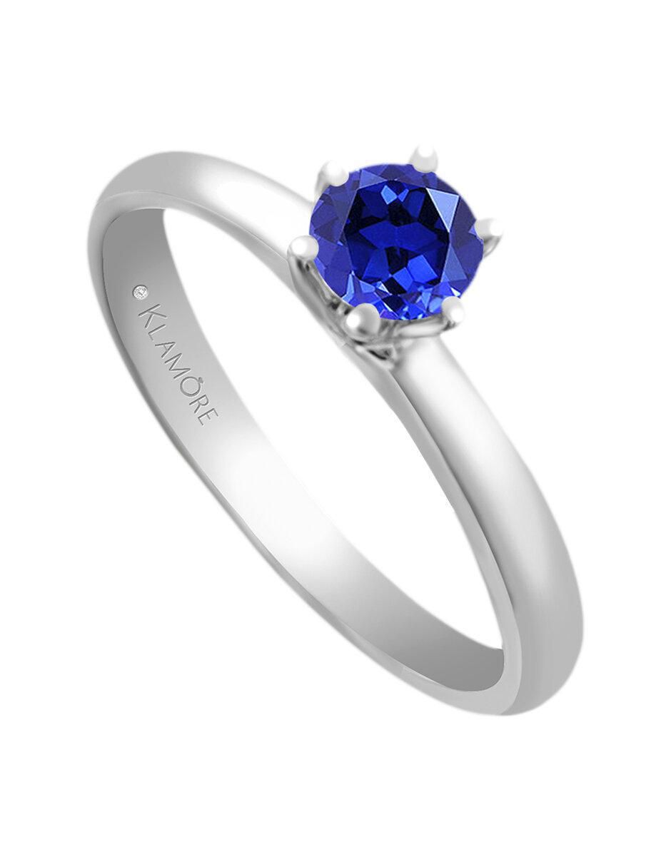 Solitario 14 k Isabella zafiro 3
