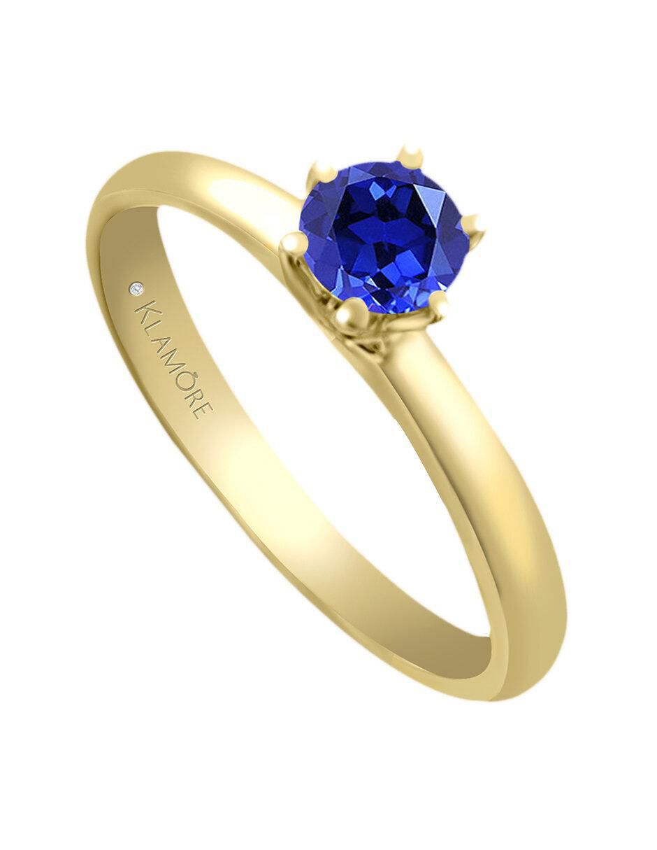 Solitario 14 k Isabella zafiro 3